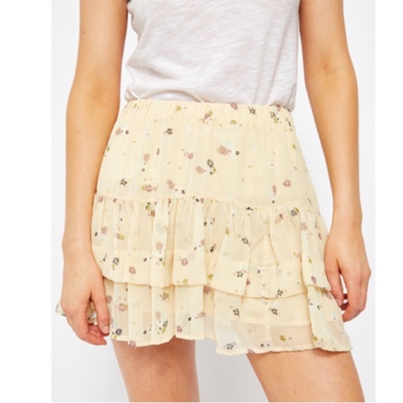 Free People Pale Yellow Floral Skirt - Picture 2 of 5